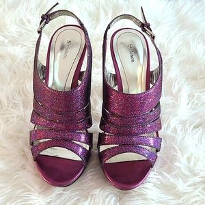 Style & Co Platform Heels  8 1/2 M.  Plum Glitter